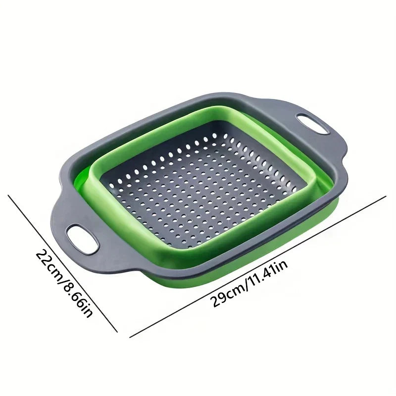 Square Plastic Colander Fruit Washing Basket Strainer