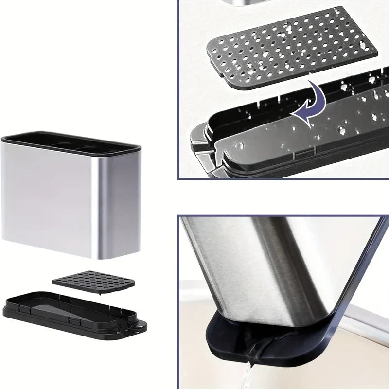 Stainless Steel Cutlery Drainer Holder Caddy