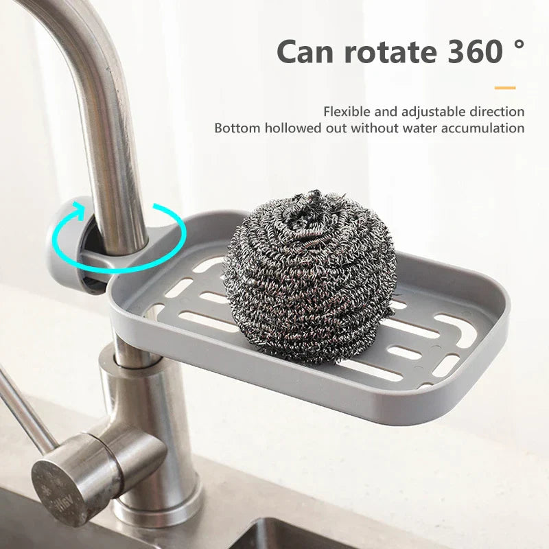 Stainless Steel Faucet Sponge Holder Sink Caddy