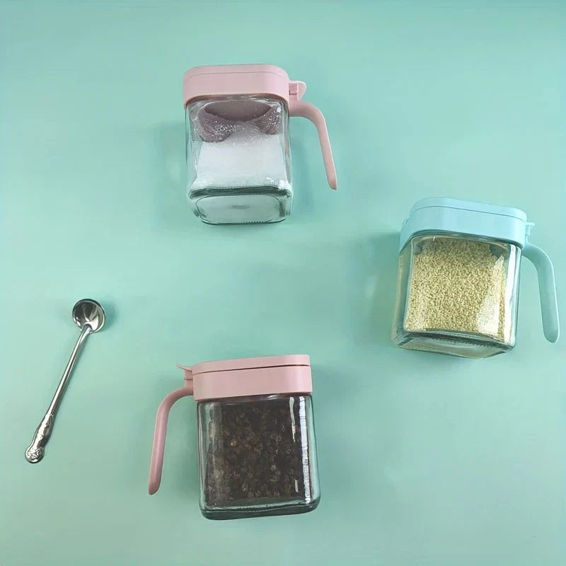 Stainless Steel Glass Spice Jar Shaker Container