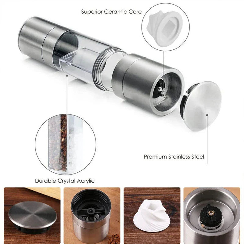 Stainless Steel Manual Grinder Mill (Spice-Salt-Pepper)