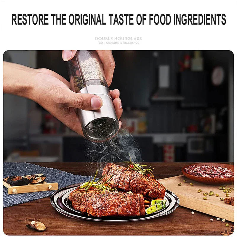 Stainless Steel Manual Grinder Mill (Spice-Salt-Pepper)