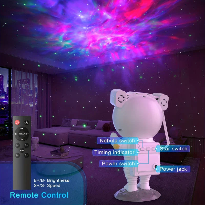 Standing Astronaut Galaxy Star Projector Lamp