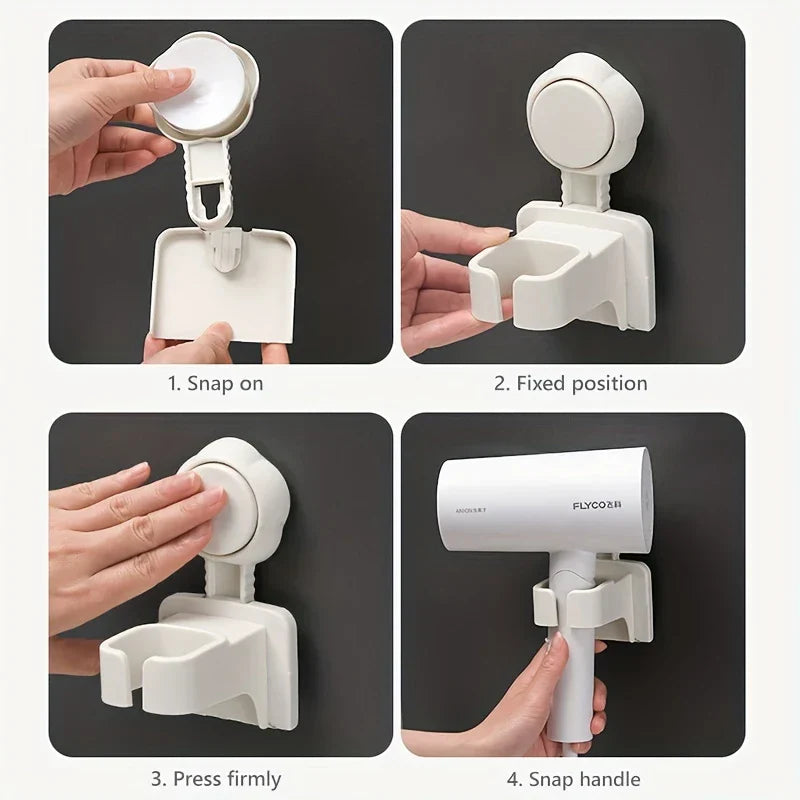 Suction Cup Hair Dryer Holder Wall Mount