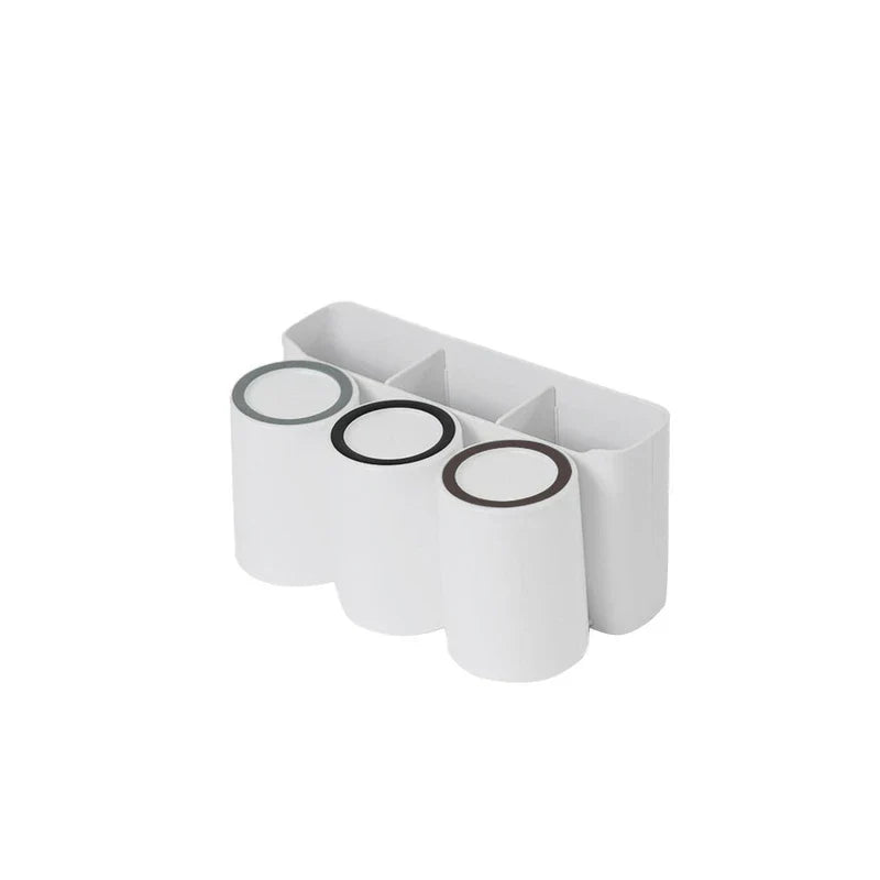 Triple Toothbrush Mouthwash Cup Holder Set