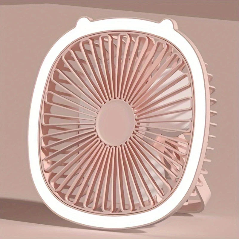 Usb Rechargeable Desk Fan With Led Light