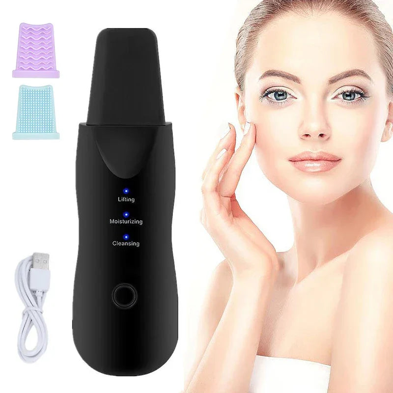 Ultrasonic Facial Skin Scrubber Spatula
