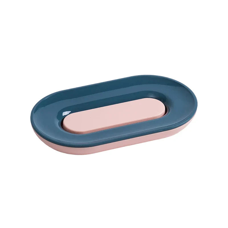 Waterfall Draining Soap Dish Holder Tray