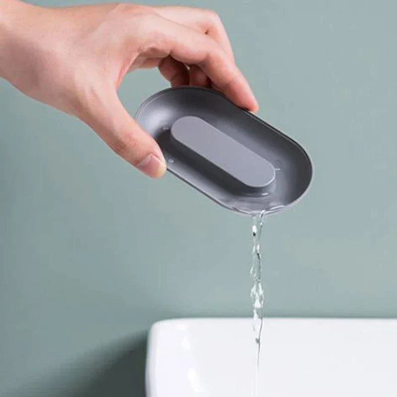 Waterfall Draining Soap Dish Holder Tray