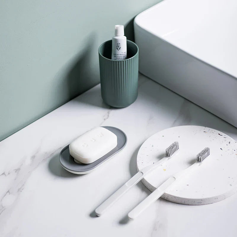 Waterfall Draining Soap Dish Holder Tray