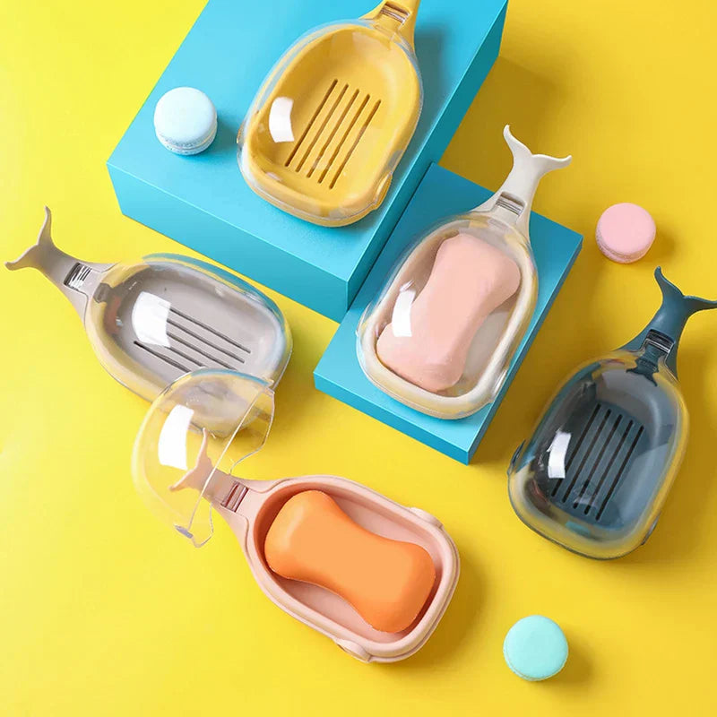 Whale Shape Soap Dish Holder Self-Draining
