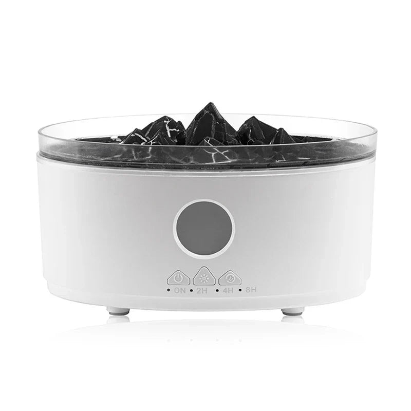 White Crackle Flame Effect Oil Diffuser Humidifier