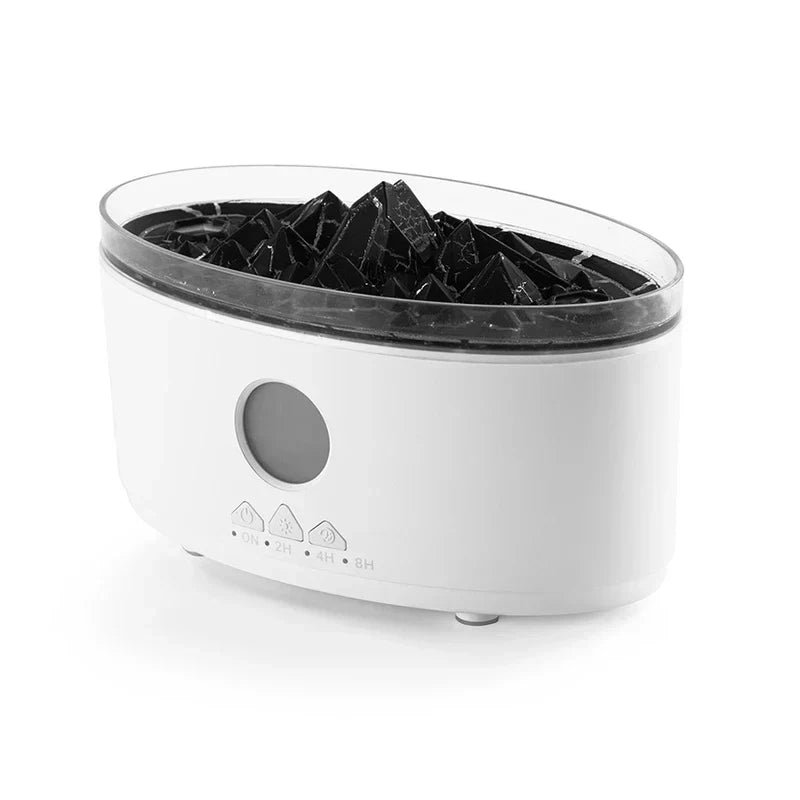 White Crackle Flame Effect Oil Diffuser Humidifier