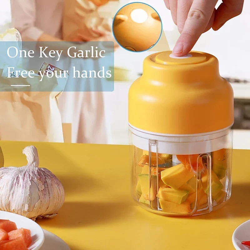 Wireless Electric Mini Garlic Chopper Press Mincer