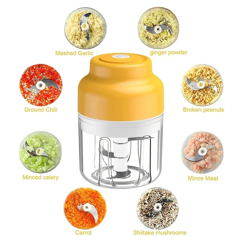 Wireless Electric Mini Garlic Chopper Press Mincer