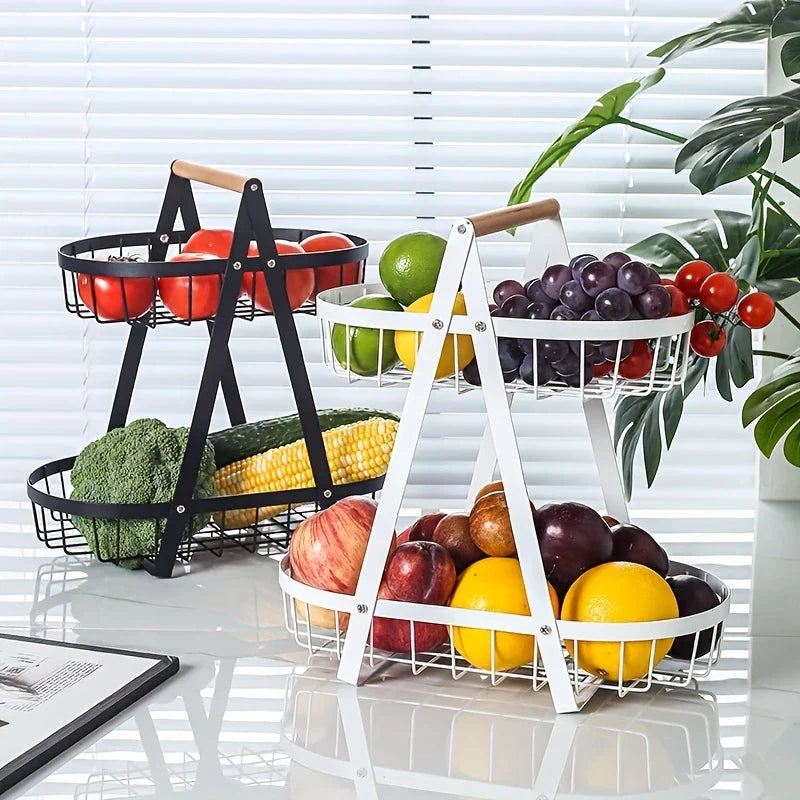 Wrought Iron Wire Fruit Basket Bowl Stand