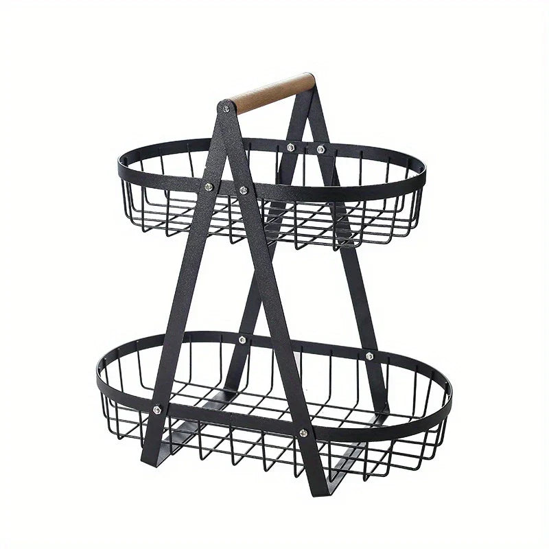 Wrought Iron Wire Fruit Basket Bowl Stand
