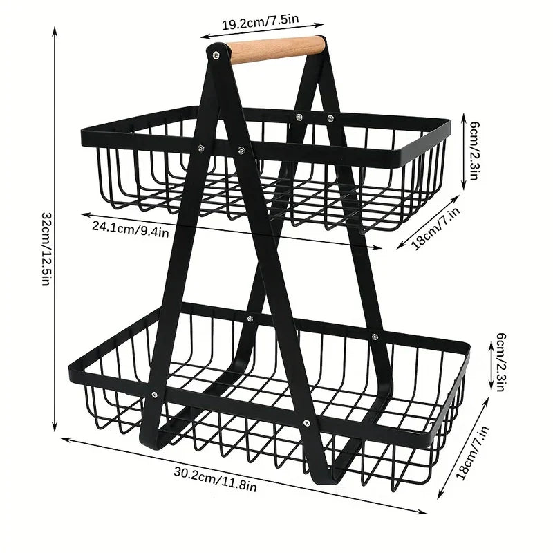 Wrought Iron Wire Fruit Basket Bowl Stand