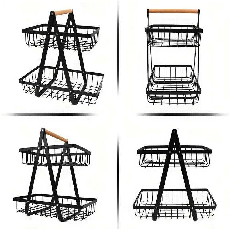 Wrought Iron Wire Fruit Basket Bowl Stand