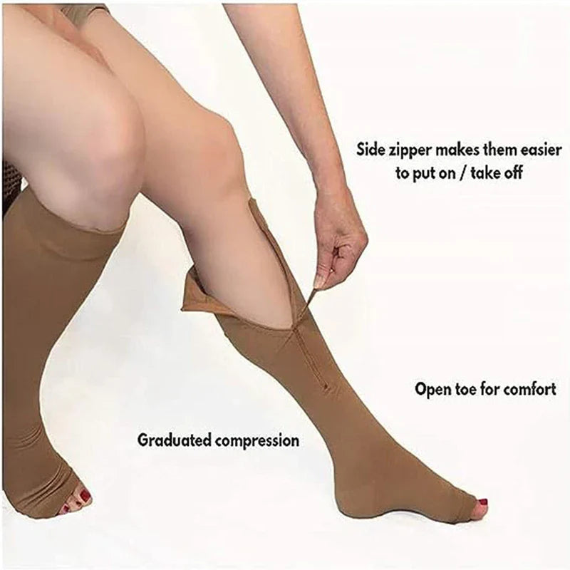 Zipper Compression Socks for Men Women