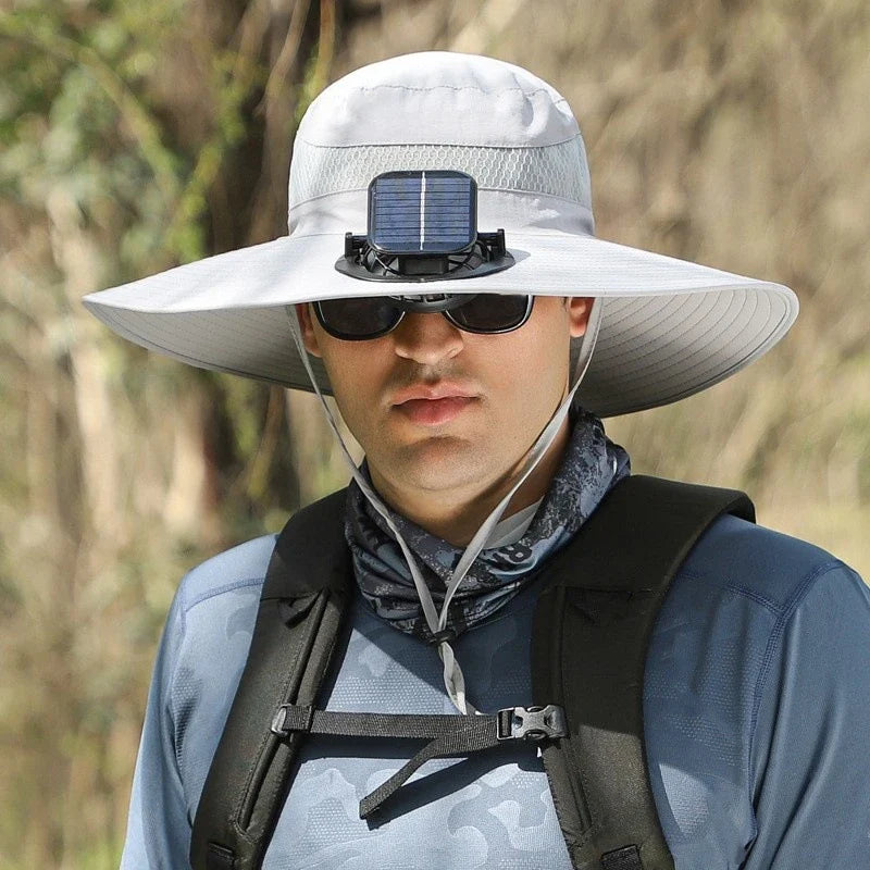 Solar 2 Fans Wide Brim Sun Hat New HomeGoods