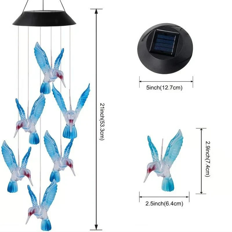 Enchanted Garden: Solar-Powered Color-Changing LED Wind Chimes New HomeGoods