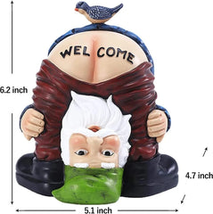 Statue de gnome d'accueil amusante