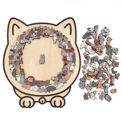 Quebra-Cabeças de Madeira Colorido em Forma de Gato - 135 Peças