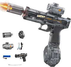Pistolet à eau électrique jouet - Canon à eau rechargeable haute puissance avec lumière LED | portée de 15 mètres
