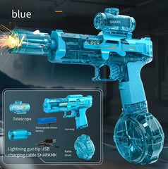 Pistolet à eau électrique jouet - Canon à eau rechargeable haute puissance avec lumière LED | portée de 15 mètres