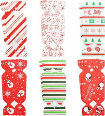 Caixas de presente de doces de Natal - 24 sacos festivos com fita vermelha