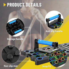 Push Up Board Chest Back Triceps Portable Folding Exercise Workout Station