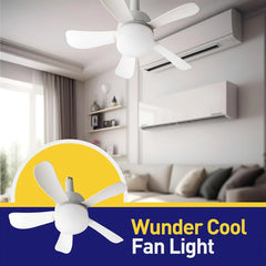 Wunder Cool 3-Speed Socket Ceiling Fan with Dimmable LED Light & Remote