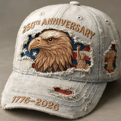 Casquette commémorative du 250e anniversaire des USA, unisexe, coton vintage lavé, snapback